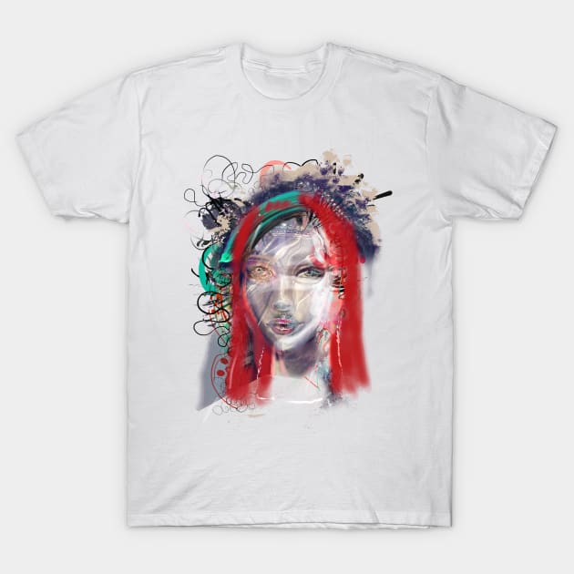 Red Girl T-Shirt by nirmak